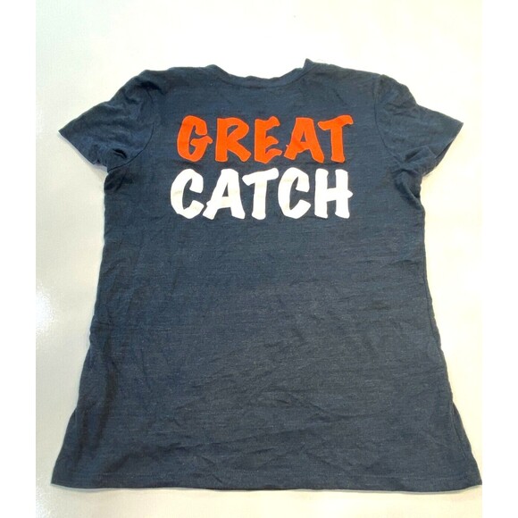 Detroit Tigers "Great Catch" Blue V-Neck T-Shirt Women's Size L - Picture 1 of 8